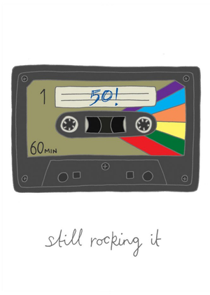 Moonpig 50 Still Rocking It Cassette Tape Birthday Card