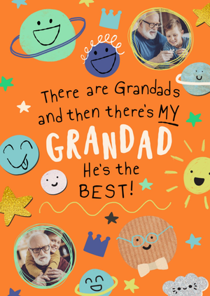 Moonpig Thereâ€™s My Grandad Bold Doodle Photo Upload Fatherâ€™s Day Card