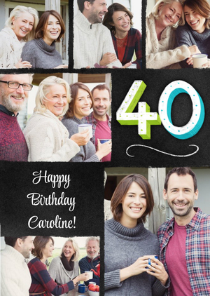 Moonpig Multi Photo Upload 40th Birthday Card