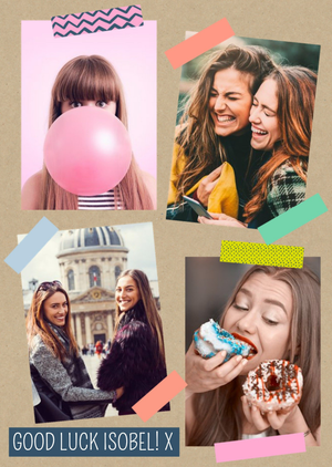 Moonpig Good Luck Collage Photo Upload Card