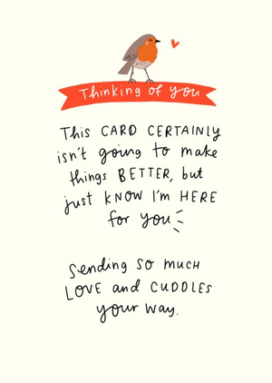 Moonpig The Happy News Thinking Of You At Christmas Robin Card