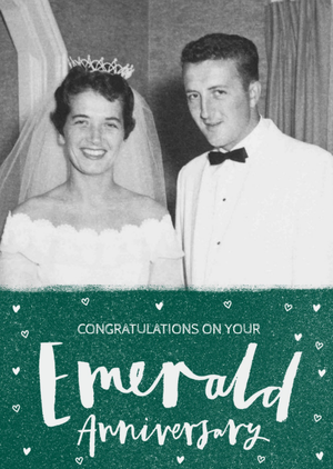 Moonpig Congratulations On Your Emerald Anniversary Photo Upload Card - 55th Anniversary
