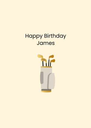 Moonpig Illustrated Golf Bag Happy Birthday Card