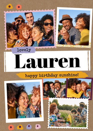 Moonpig Modern Photo Upload Collagehappy Birthday Sunshine Female Friend Birthday Card