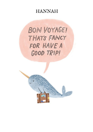Moonpig Cute Illustrative Editable Travel Card