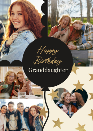 Moonpig Happy Birthday Granddaughter Collage Photo Upload Card