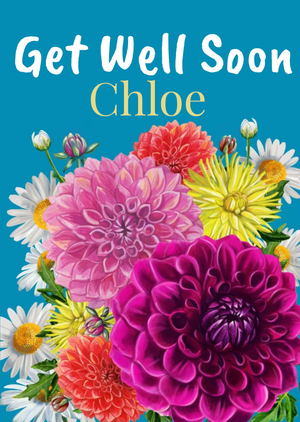 Moonpig Rocket 68 Floral Flowers Get Well Soon Card