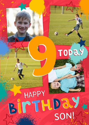 Moonpig Studio Sundae 9 Today Happy Birthday Son Birthday Photo Upload Card