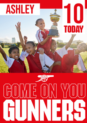 Moonpig Come On You Gunners Arsenal Photo Upload Birthday Card