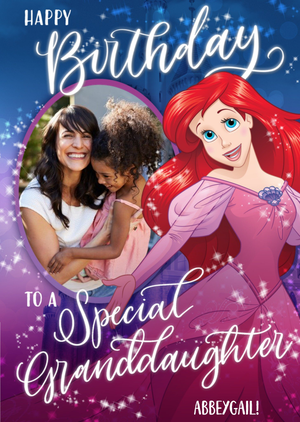 Disney Princesses Disney Princess Ariel Special Granddaughter Birthday Photo Card