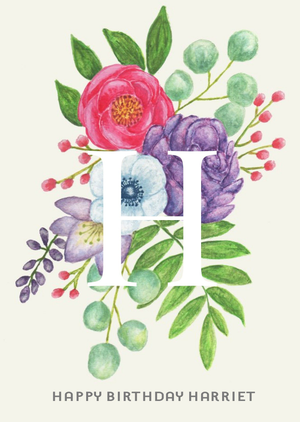 Moonpig Colourful Floral Letter Birthday Card