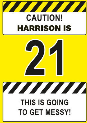 Moonpig Caution This Is Going To Get Messy 21st Birthday Card