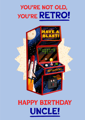 Moonpig Folio Uncle You're Not Old You're Retro Illustrated Birthday Card