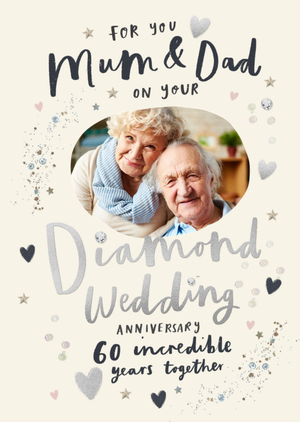 Moonpig Diamond 60 Incredible Years Together Photo Upload Card