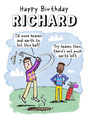 Moonpig Good Sport Illustrated Funny Golfing Birthday Card
