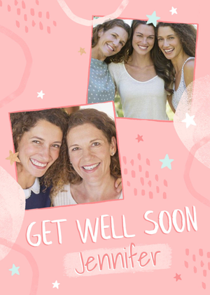 Moonpig Photo Frames On An Abstract Pattern Background Get Well Soon Photo Upload Card