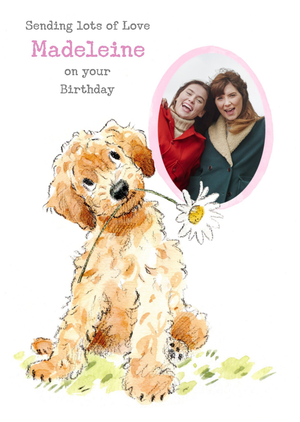 Moonpig Cute Tradition Dog Illustration Photo Upload Birthday Card
