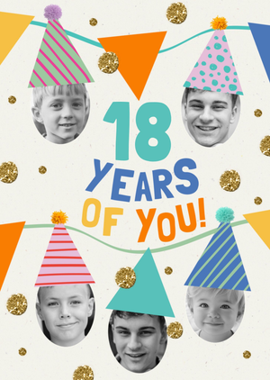 Moonpig Designers 18 Years Of You Photo Upload Birthday Card