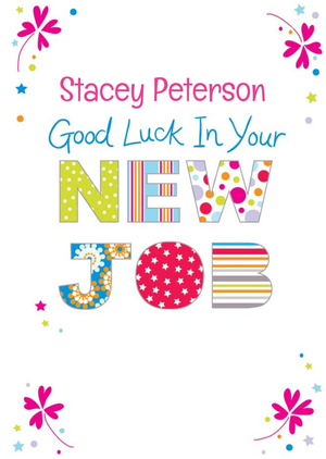 Moonpig Pretty Corners Personalised Good Luck In Your New Job Card