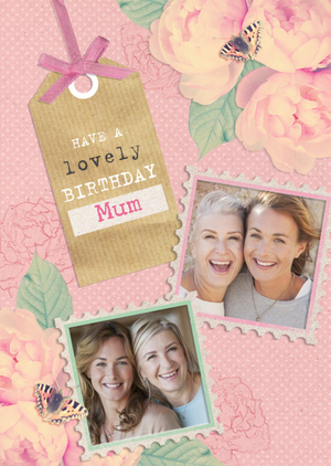 Moonpig Bright Pink Roses Happy Birthday Mum Card