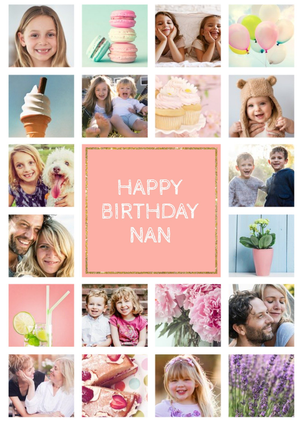 Moonpig Birthday Card - Photo Upload Card - 20 Photos - Nan