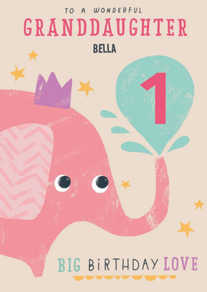 Moonpig Cute Illustrative Typographic Granddaughter Birthday Card