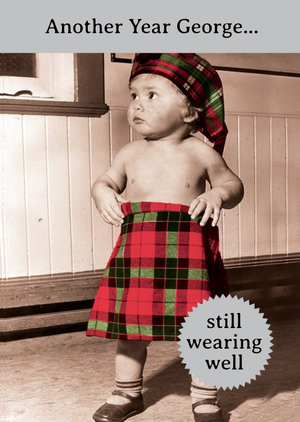 Moonpig Another Year... Still Wearing Well Tartan Personalised Birthday Card