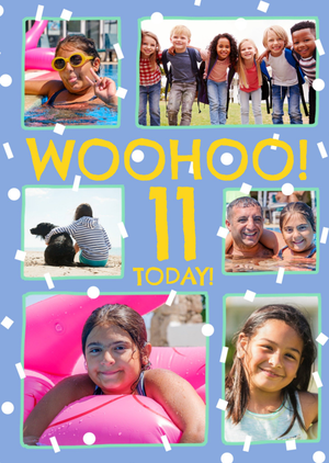 Moonpig House Party Woohoo Confetti 11 Today Photo Upload Birthday Card