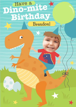 Moonpig Have A Dino-Mite Birthday Photo Upload Card