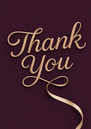 Moonpig Gold Script Lettering Thank You Card