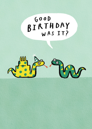Moonpig Snake Party Cake Illustrated Birthday Card