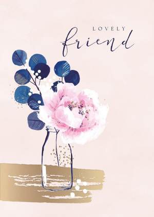 Moonpig Painted Flower Lovely Friend Card