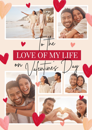 Moonpig Tenderhearted Love Of My Life Love Hearts Photo Upload Valentine's Day Card