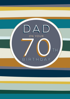 Moonpig Dad Stripey Pattern 70th Birthday Card