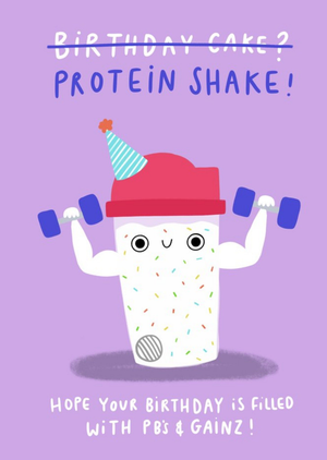 Moonpig Jess Moorhouse Fun Illustrated Protein Shake Birthday Card