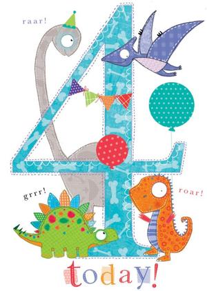 Moonpig 4 Today Cute Dinosaurs Birthday Card