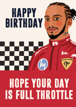Moonpig Hope Your Day Is Full Throttle Illustrated Racing Driver Birthday Card