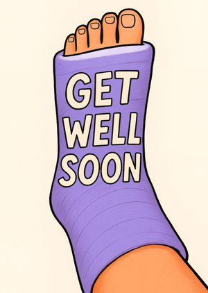 Moonpig Funny Plaster Cast Foot Get Well Card