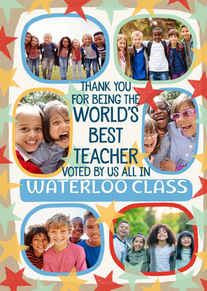 Moonpig World's Best Teacher Photo Upload Thank You Card