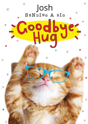 Moonpig Clintons Cute Illustrated Cat Customisable Leaving Card
