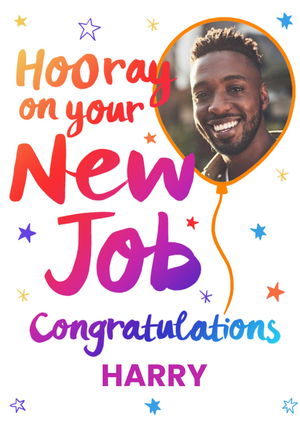 Moonpig Colourful Typography Surrounded By Stars New Job Photo Upload Card