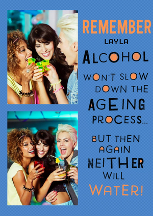 Moonpig Humorous Alcohol Double Photo Upload Birthday Card