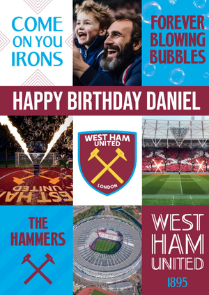Moonpig West Ham United Photo Upload Birthday Card