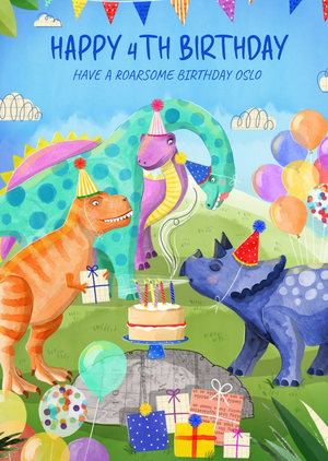 Okey Dokey Design Okey Dokey Illustrated Dinosaurs Roarsome Birthday Card
