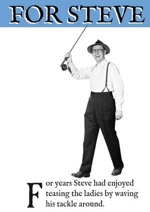 Moonpig Personalised Fly Fishing Waving His Kit Around Card