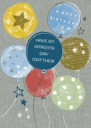 Moonpig Modern Amazing Balloons Birthday Card