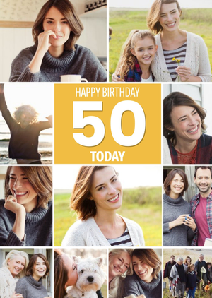 Moonpig 50 Today Happy Birthday Multi Photo Upload Birthday Card