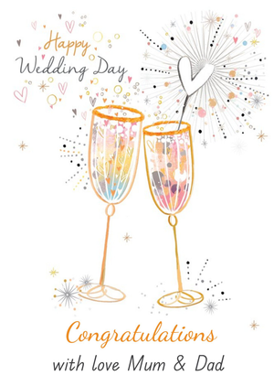 Moonpig Happy Wedding Day - Congratulations Champagne