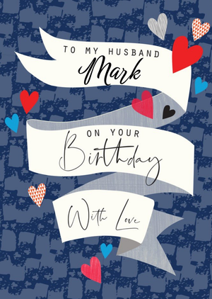 Moonpig Illustrated Love Hearts Ribbons With Love On Your Birthday Card