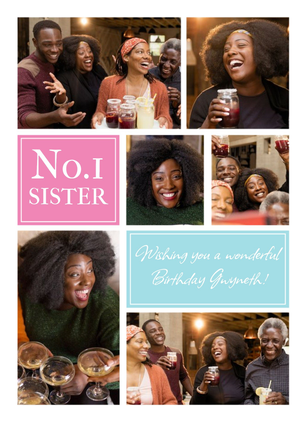 Moonpig Birthday Card - Photo Upload Card - No.1 Sister